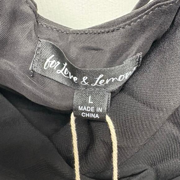 NEW For Love & Lemons Kyra Mini Cutout Black Dress, NWT, Women's Size L - Picture 7 of 10